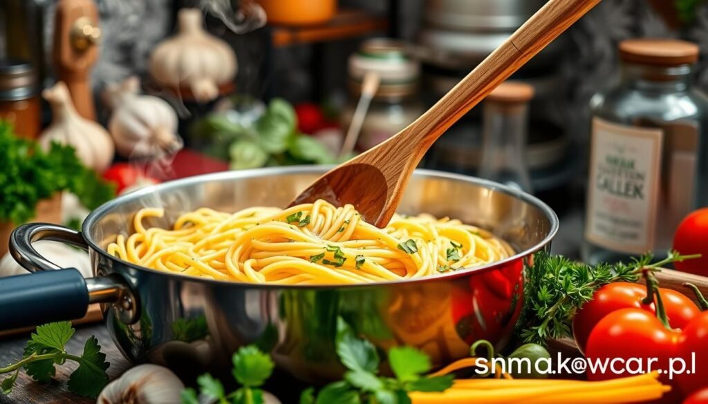 techniki mieszania składników w makaronie aglio e olio