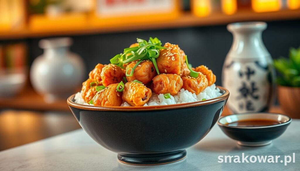 Karaage Don (miska ryżu z chrupiącym smażonym kurczakiem) przepis