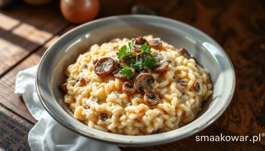 Szybkie risotto z pieczarkami