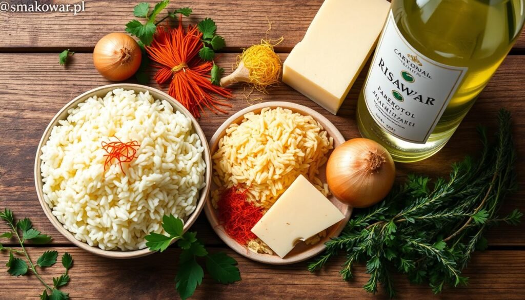 składniki do risotto alla Milanese