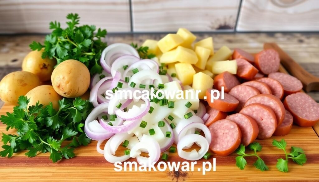 składniki do smażonych ziemniaków