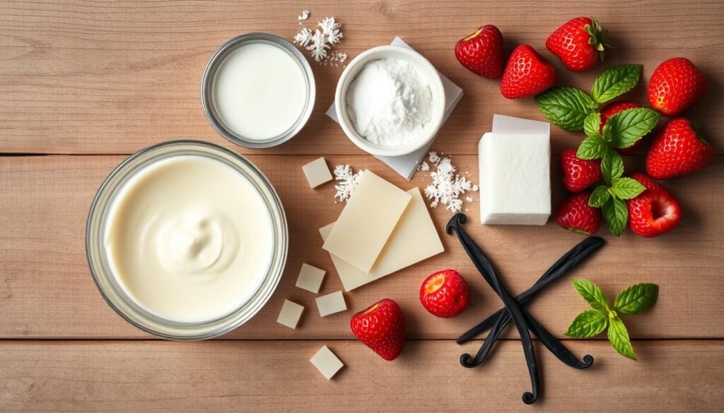 składniki na panna cottę