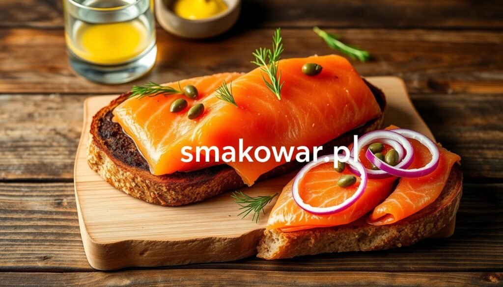 smørrebrød z łososiem