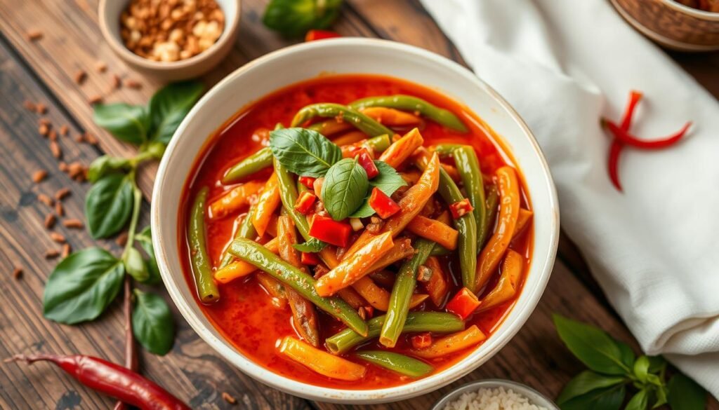 Pad Prik King (Smażone curry z fasolką)
