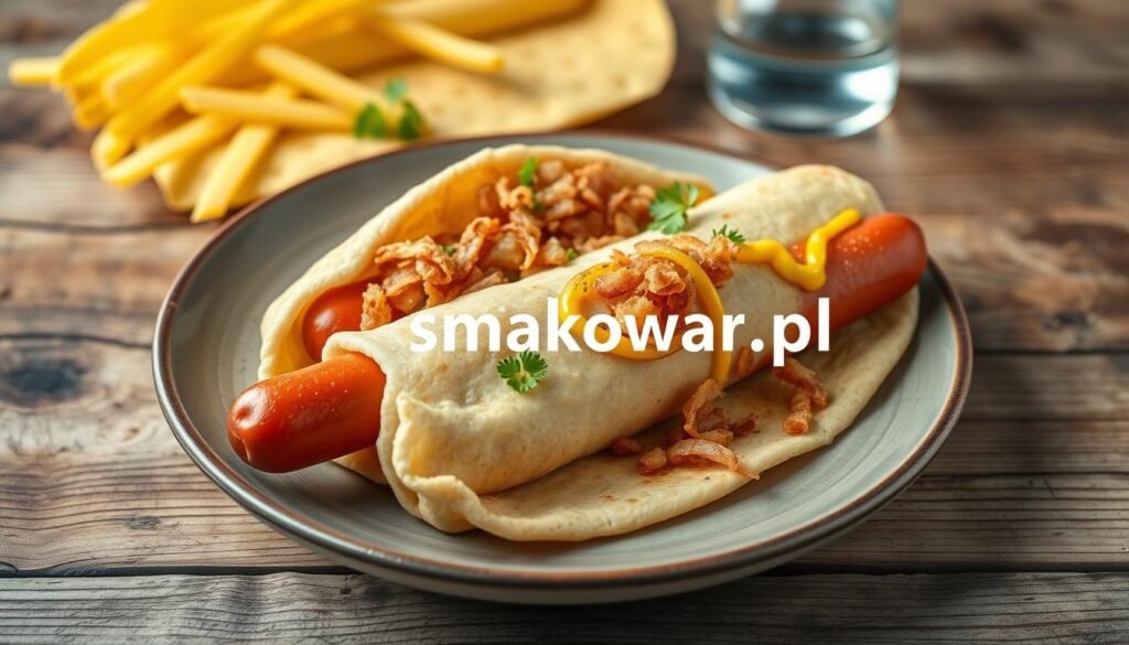 Pølse med Lompe (norweskie hot dogi z ziemniaczanym plackiem)