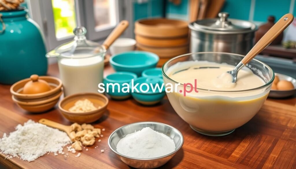 przygotowanie ciasta Khanom Krok