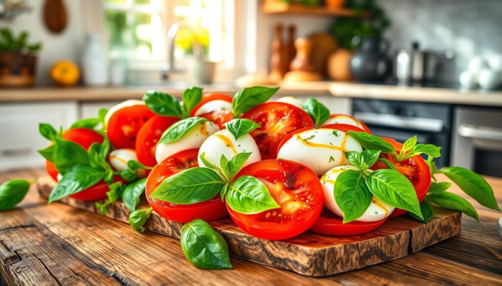 Insalata Caprese (sałatka z mozzarellą, pomidorami i bazylią)