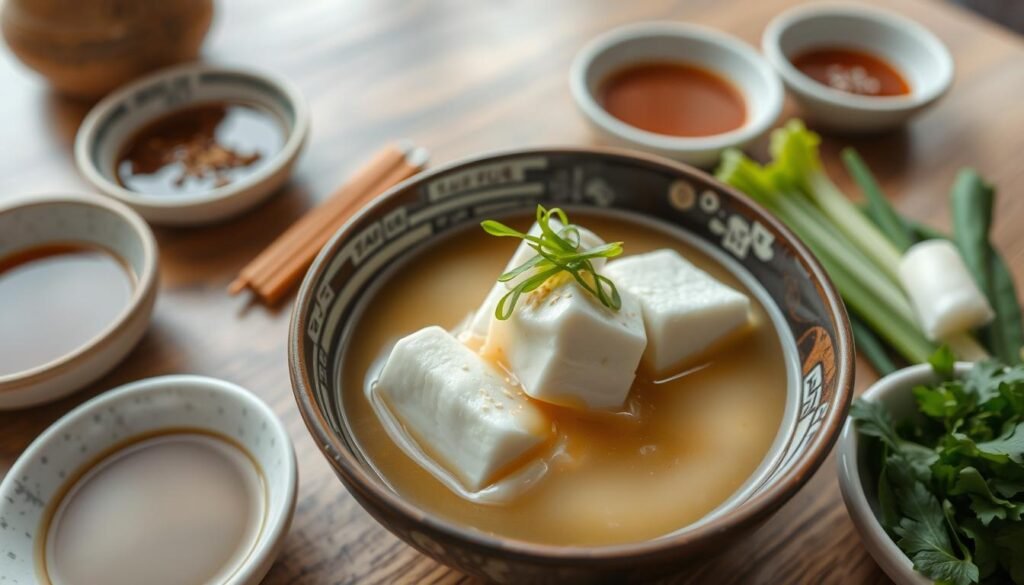 Yudofu (gotowane tofu w lekkim bulionie)