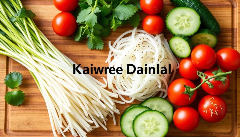 składniki do sałatki z kiełków rzodkwi