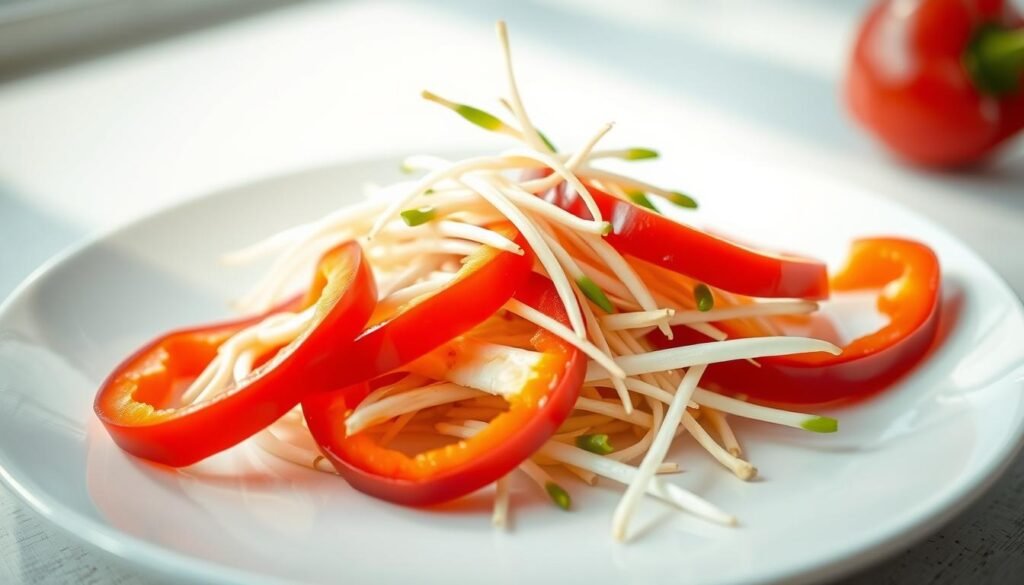 paprykę i kiełki fasoli paprykę i kiełki fasoli